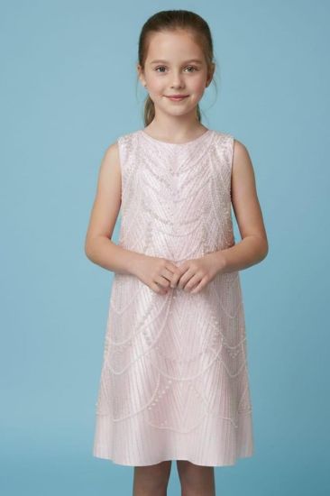 صورة فستان سهرة أطلالة ملكية بلمسات اللؤلؤ والدانتيل